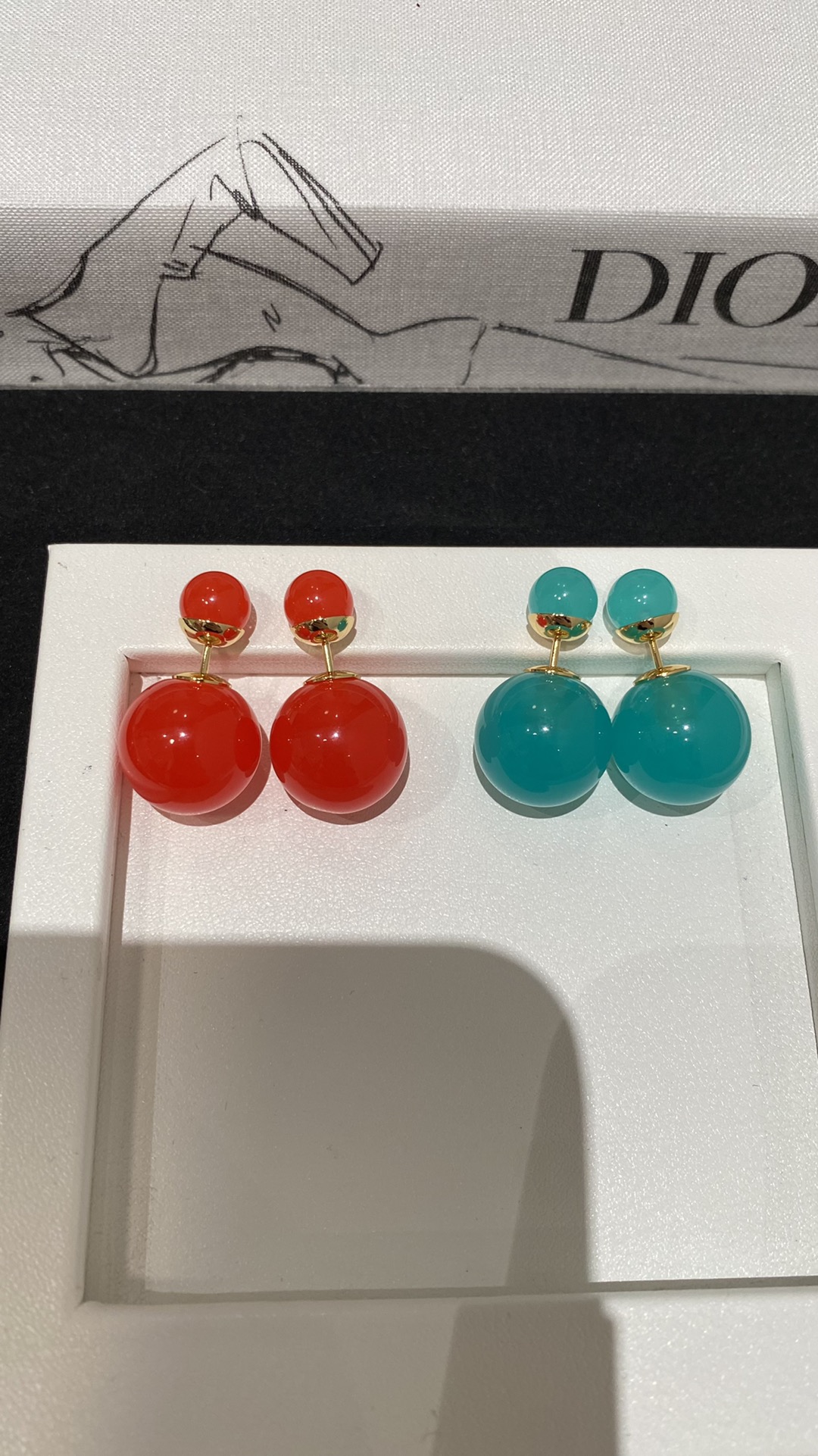 Dior Jewelry Earring Blue Red Summer Collection