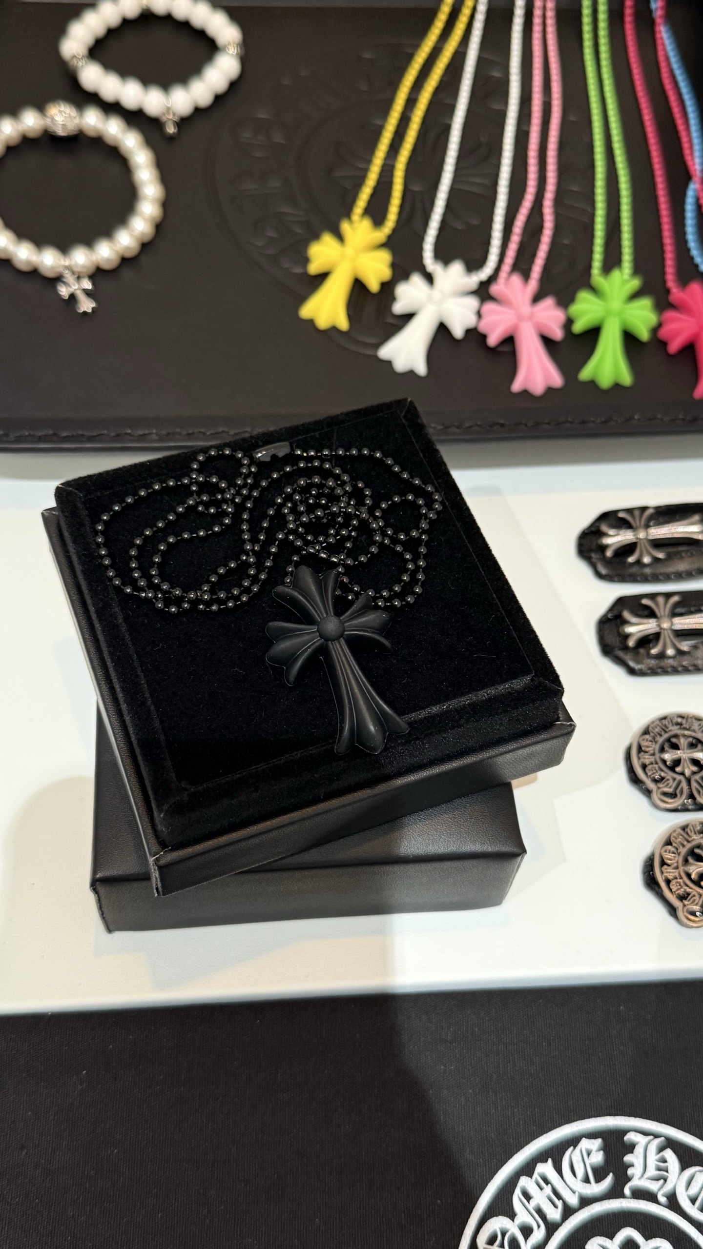 Chrome Hearts крыж на ланцужку суцэльны, крыжовыя злучэнні, вінтажны састарэлы, гатычны стыль — вышэйшая якасць