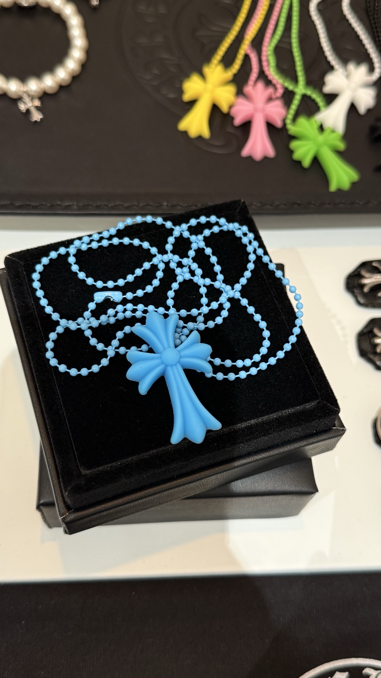 Chrome Hearts крыж на ланцужку суцэльны, крыжовыя злучэнні, вінтажны эфект старэння, гатычны стыль — топ-якасць