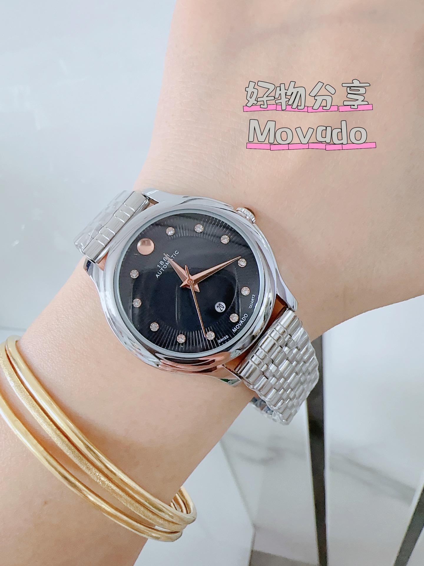 Movadotoport Classic Stone Watch: Stone Cores, Steel Belts, Double-Butter Buttons, 33mm Surface, Exclusive Design - 图片 5