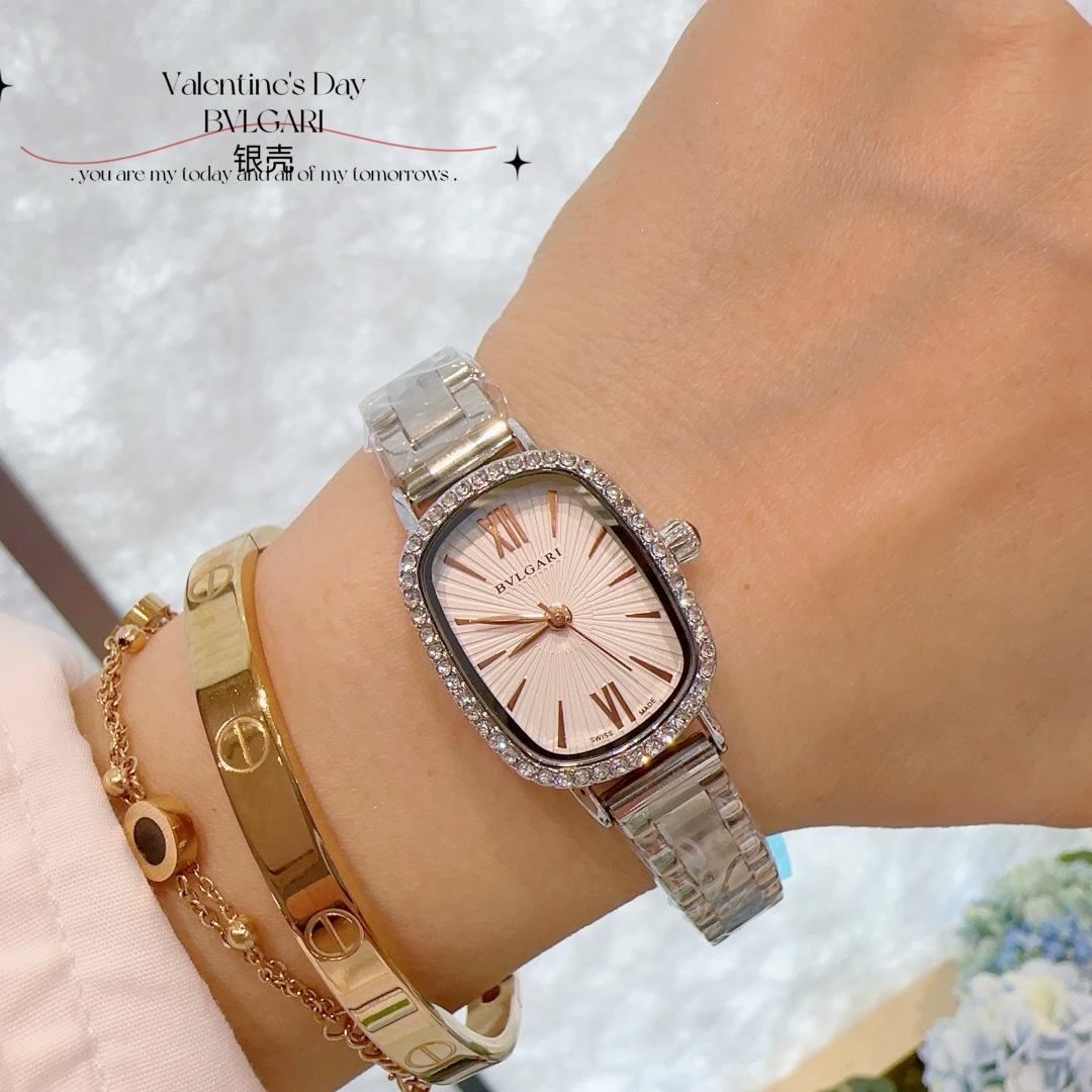 Bvlgari Bvlgari Mini Quartz Watch with Steel Band and Diamond Bezel 7 i1727283790 7253 1