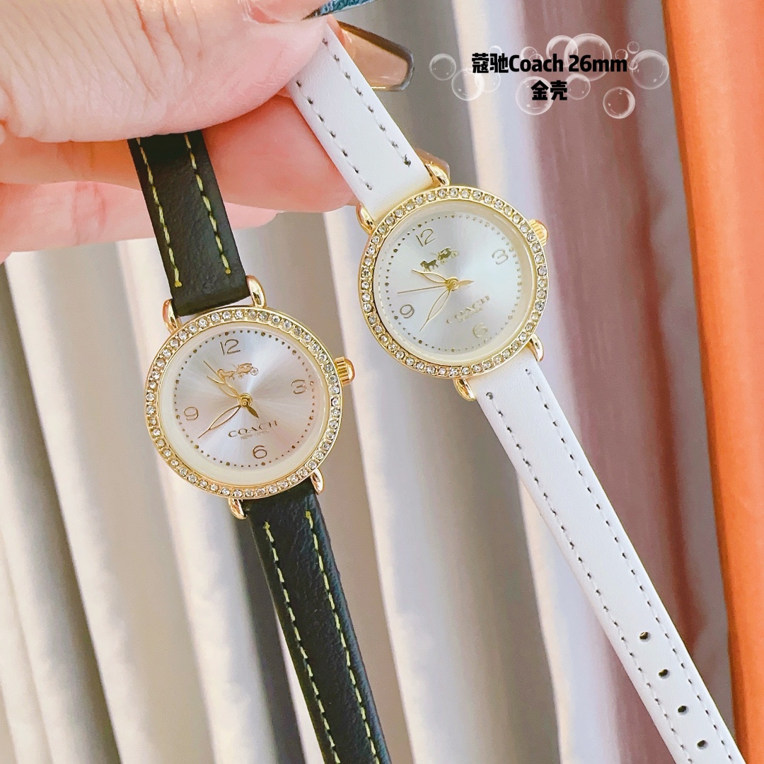 New Coach CASS-series Pony-Scraper Watch with Stone Core and Calf Skin Belt. - 图片 9