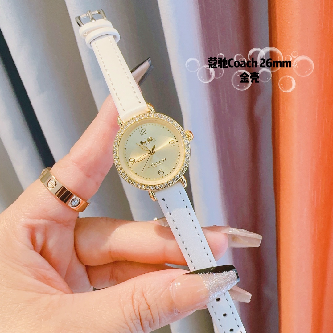 New Coach CASS-series Pony-Scraper Watch with Stone Core and Calf Skin Belt. - 图片 5