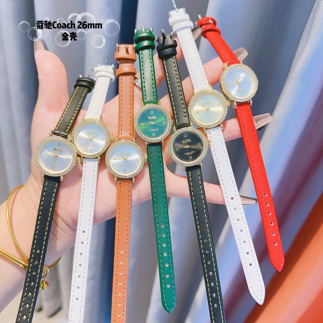 New Coach CASS-series Pony-Scraper Watch with Stone Core and Calf Skin Belt. - 图片 7
