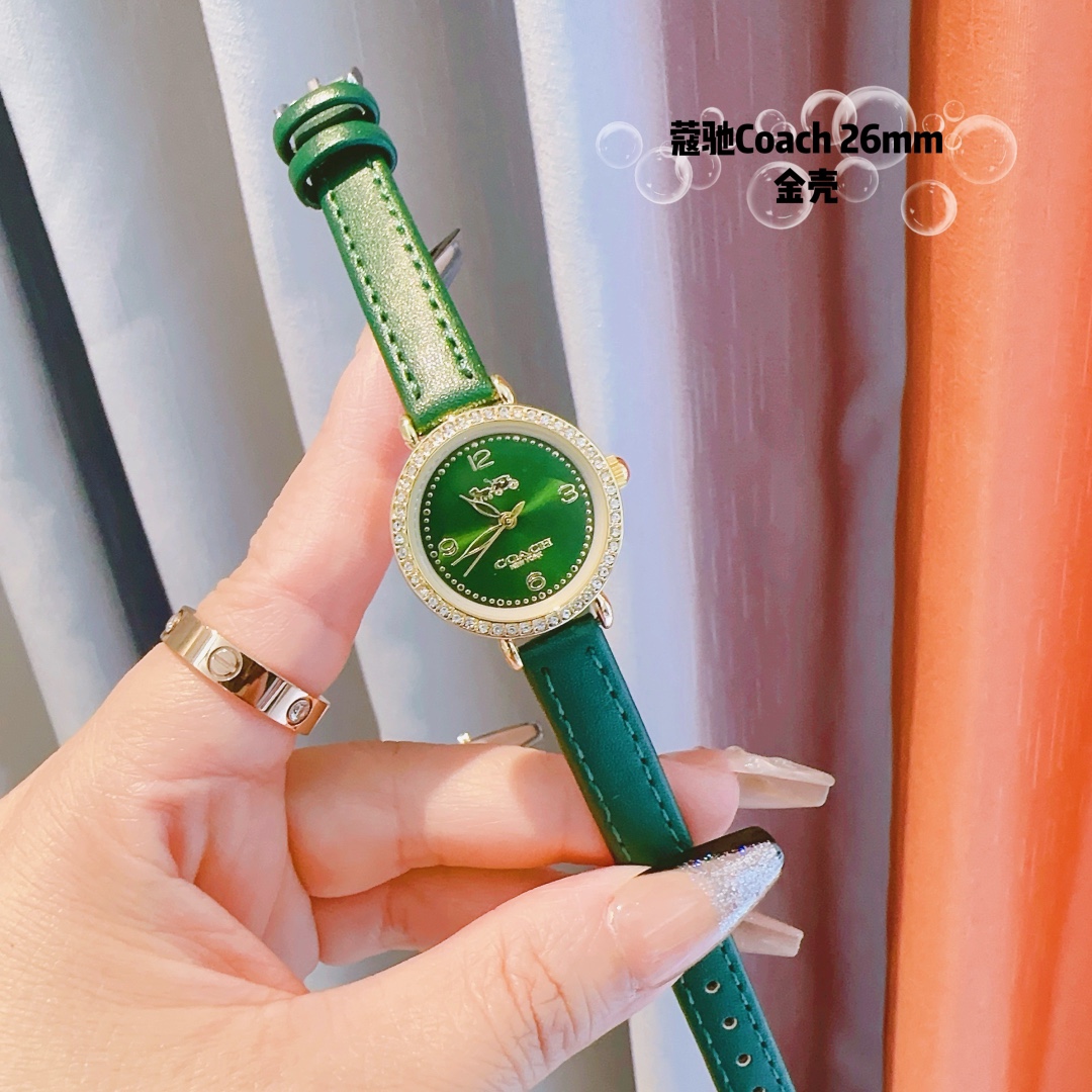 New Coach CASS-series Pony-Scraper Watch with Stone Core and Calf Skin Belt. - 图片 3