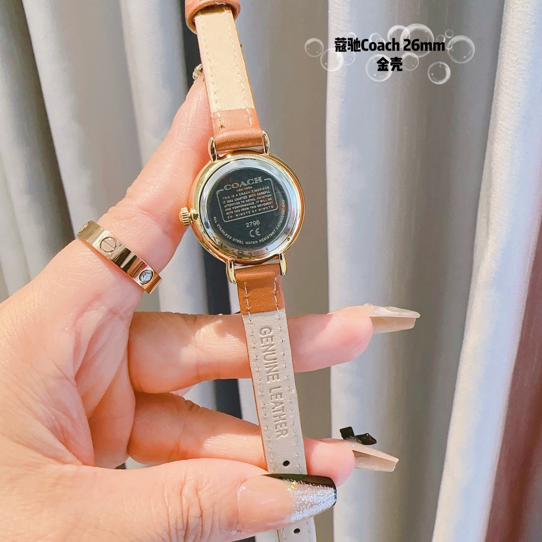 New Coach CASS-series Pony-Scraper Watch with Stone Core and Calf Skin Belt. - 图片 8