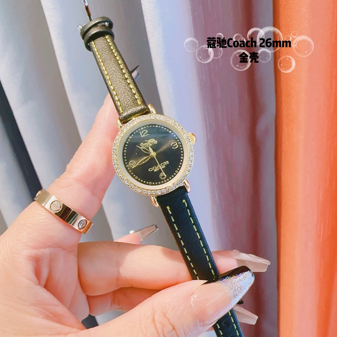 New Coach CASS-series Pony-Scraper Watch with Stone Core and Calf Skin Belt. - 图片 2