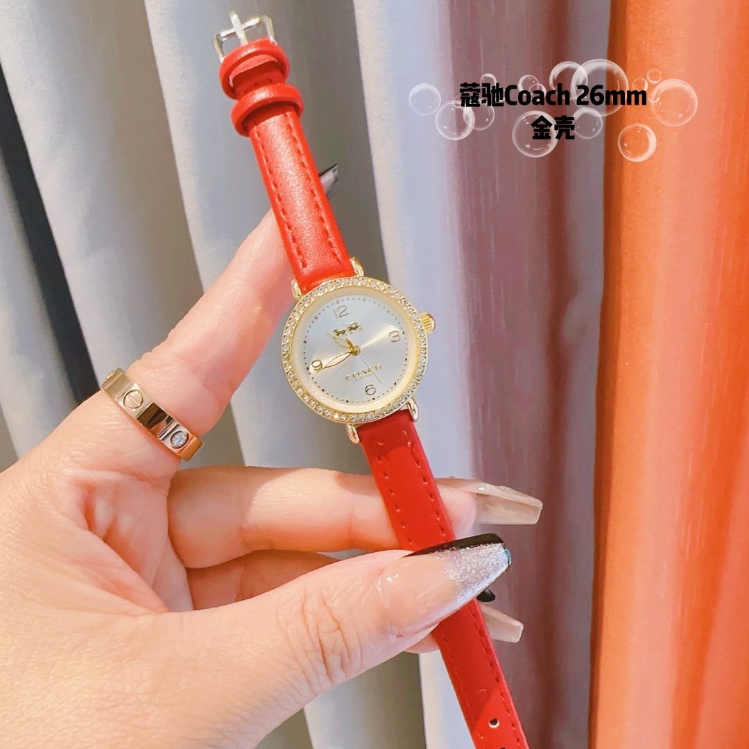 New Coach CASS-series Pony-Scraper Watch with Stone Core and Calf Skin Belt. - 图片 4