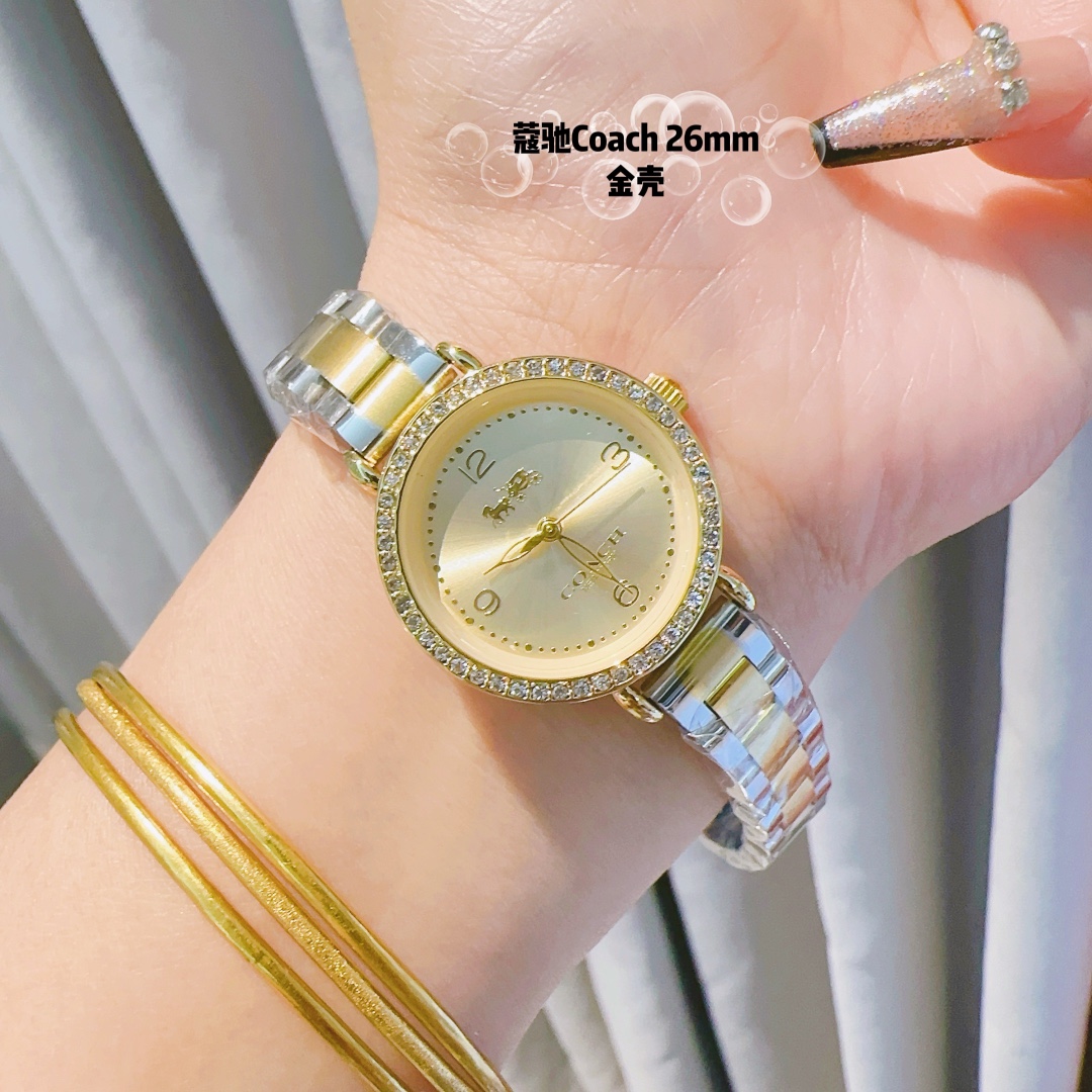 New Coach CASS-series Pony-Scraper Watch with Stone Core and Calf Skin Strap. - 图片 6