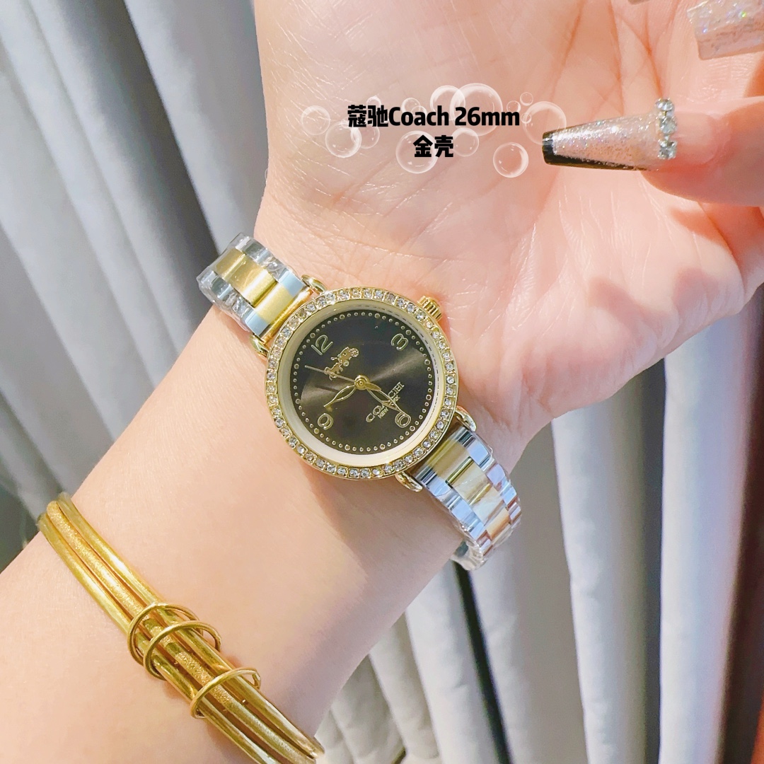New Coach CASS-series Pony-Scraper Watch with Stone Core and Calf Skin Strap. - 图片 5