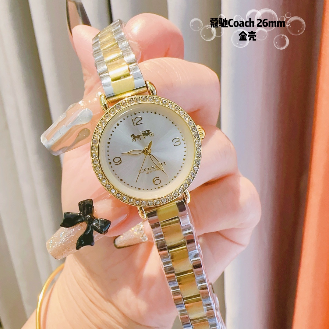 New Coach CASS-series Pony-Scraper Watch with Stone Core and Calf Skin Strap. - 图片 4