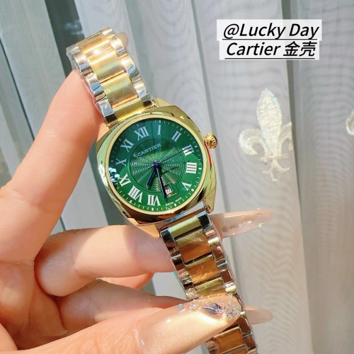 Cartier Women's Quartz Watch with Green Dial and Gold-Tone Stainless Steel Band 1 Cartier Women's Quartz Watch with Green Dial and Gold-Tone Stainless Steel Band