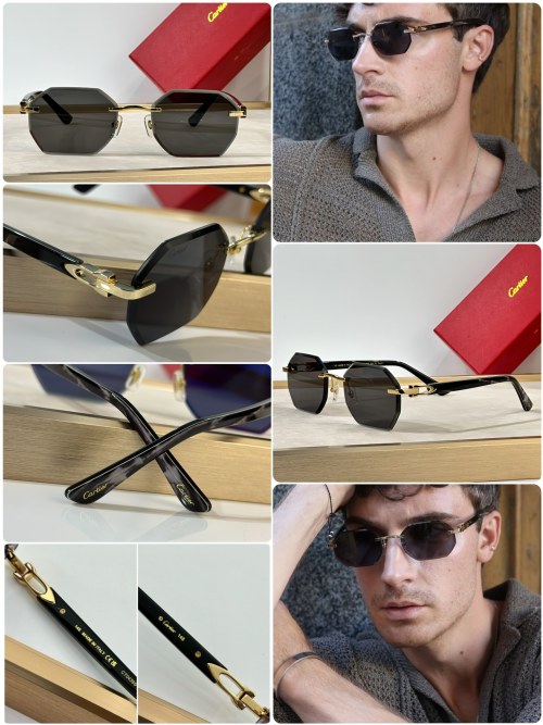 Cartier CT0439S Gold Rimless Octagon Discolor Lens Sunglasses 57-21 145 1 Cartier CT0439S Gold Rimless Octagon Discolor Lens Sunglasses 57-21 145