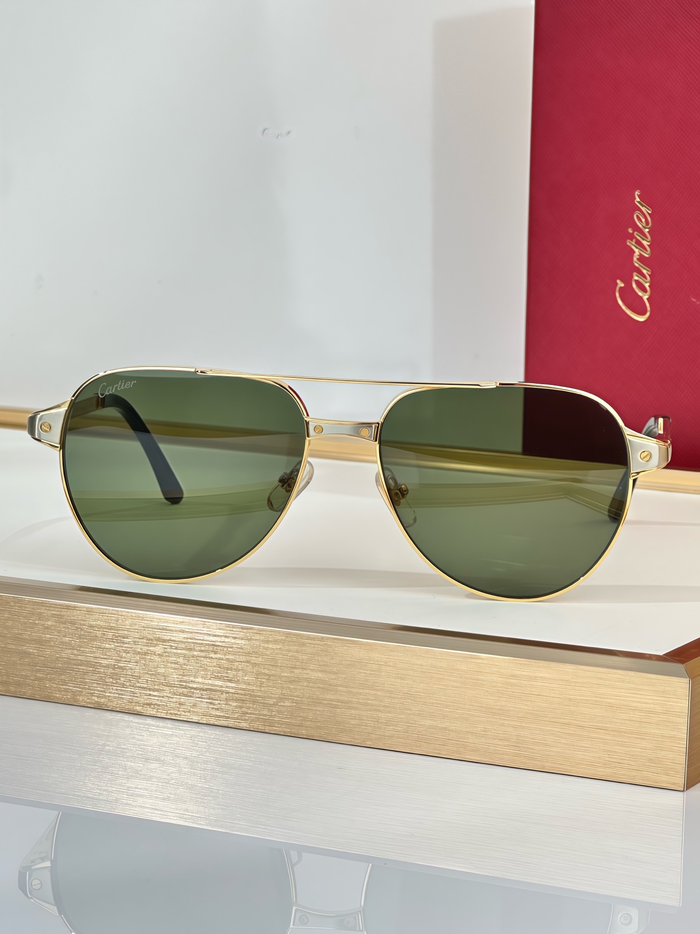 Cartier CT0425S Aviator Sunglasses - Silver Frame, Gray Lenses, 59-16-145 5 i1750748281052 9630 0 3