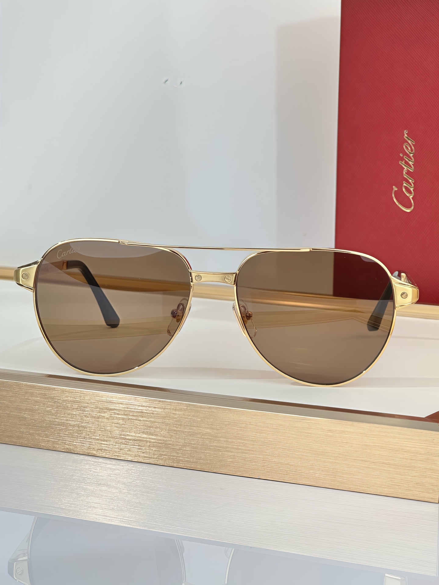 Cartier CT0425S Aviator Sunglasses - Silver Frame, Gray Lenses, 59-16-145 3 i1750748282458 3261 0 1