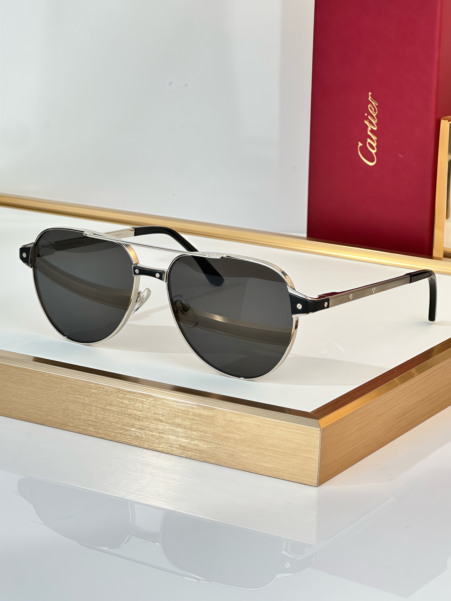 Cartier CT0425S Aviator Sunglasses - Gold Frame with Brown Lenses 6 i1750748376829 9533 0 5