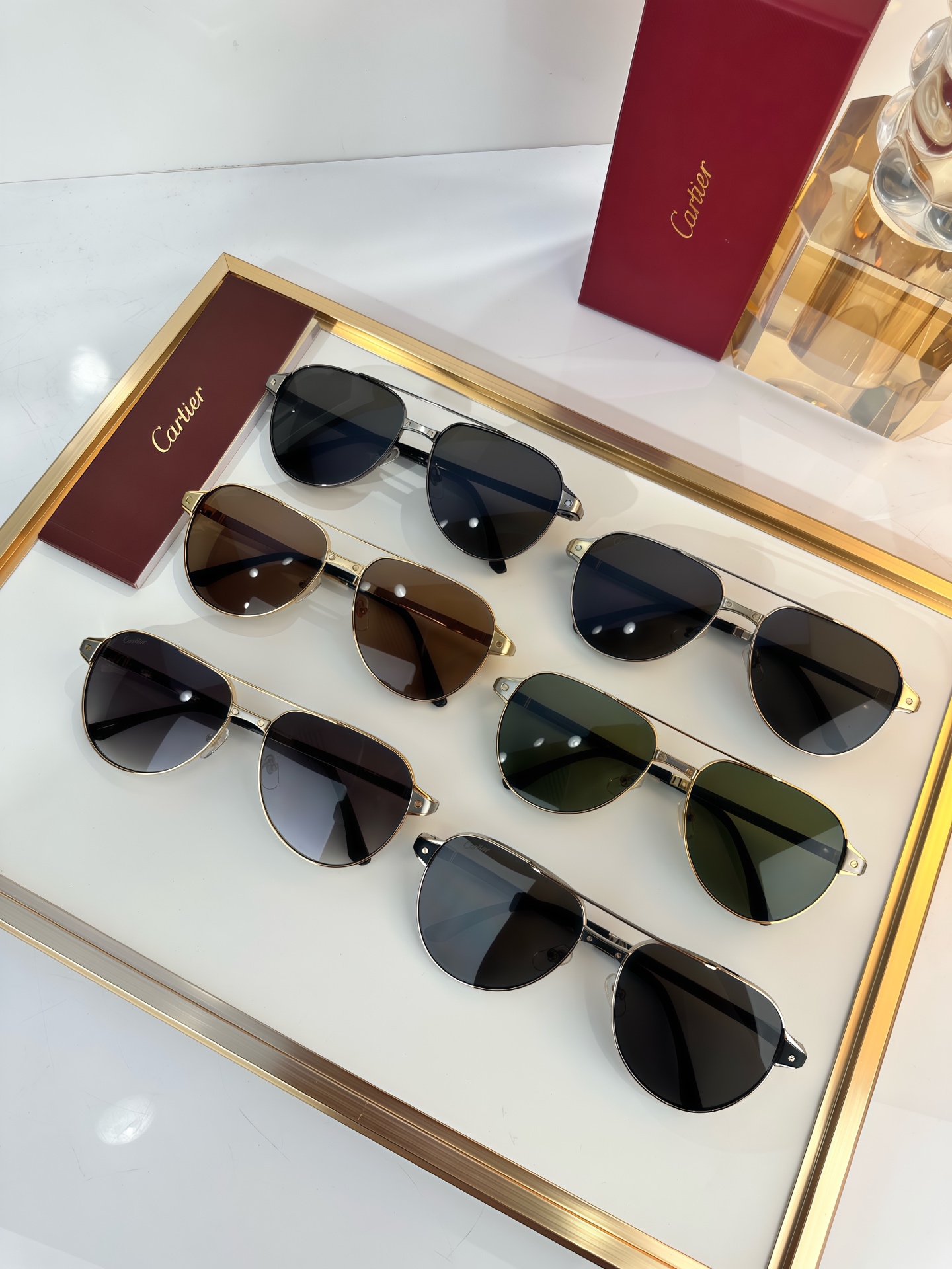 Cartier CT0425S Aviator Sunglasses - Gold Frame with Brown Lenses 9 i1750748377931 8907 0 7