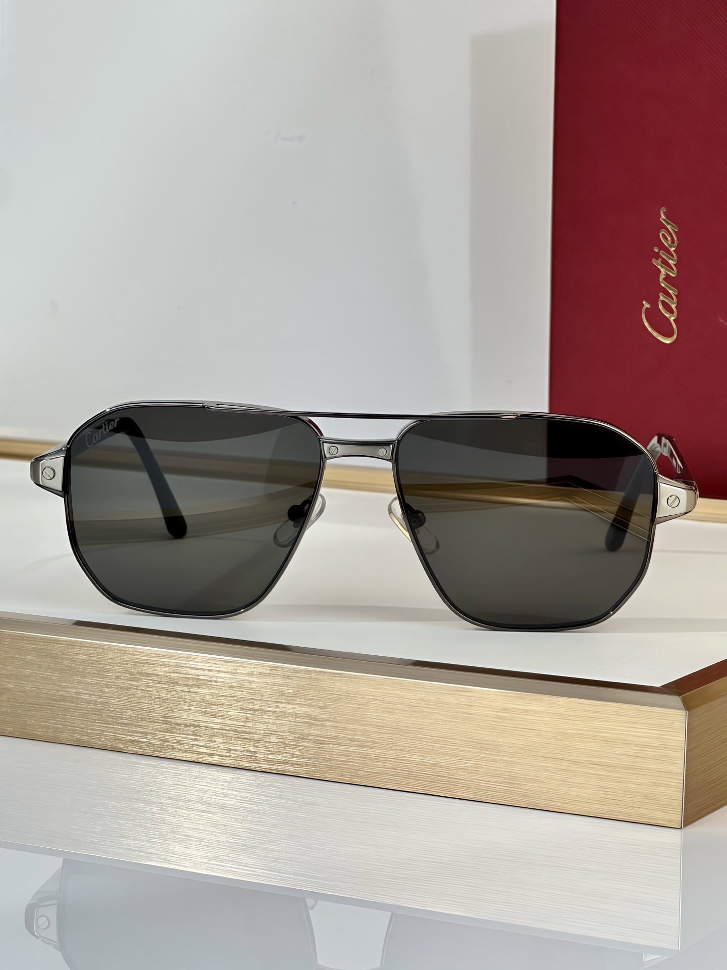 Cartier Santos de Cartier CT0424S Aviator Sunglasses - Size 59-15-145 2 i1750827435398 9537 0 0