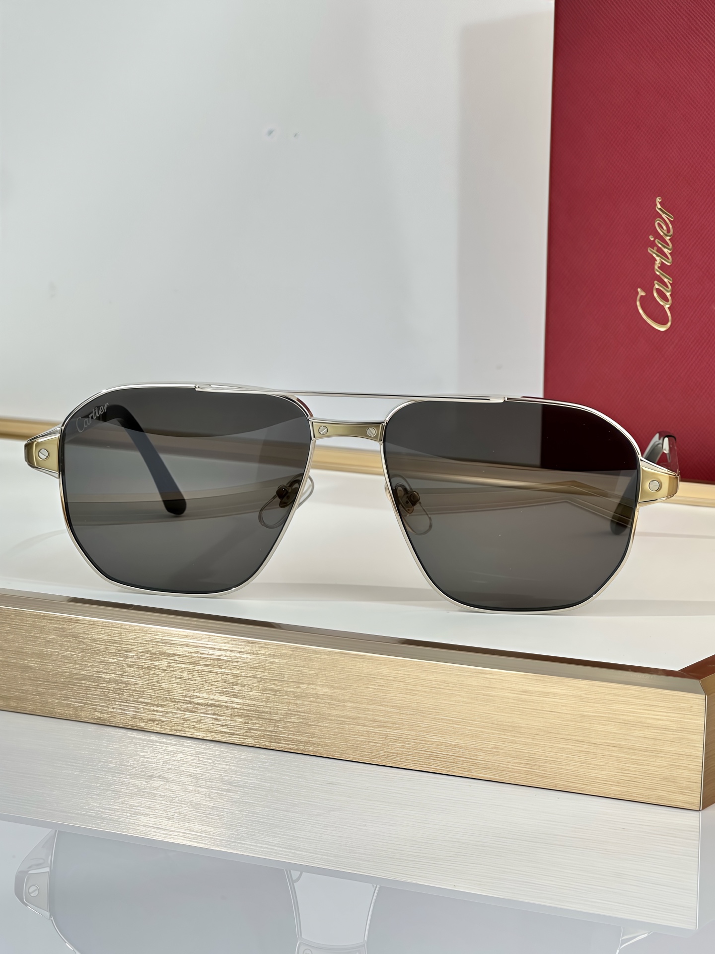 Cartier Santos de Cartier CT0424S Aviator Sunglasses - Size 59-15-145 4 i1750827435443 4578 0 2