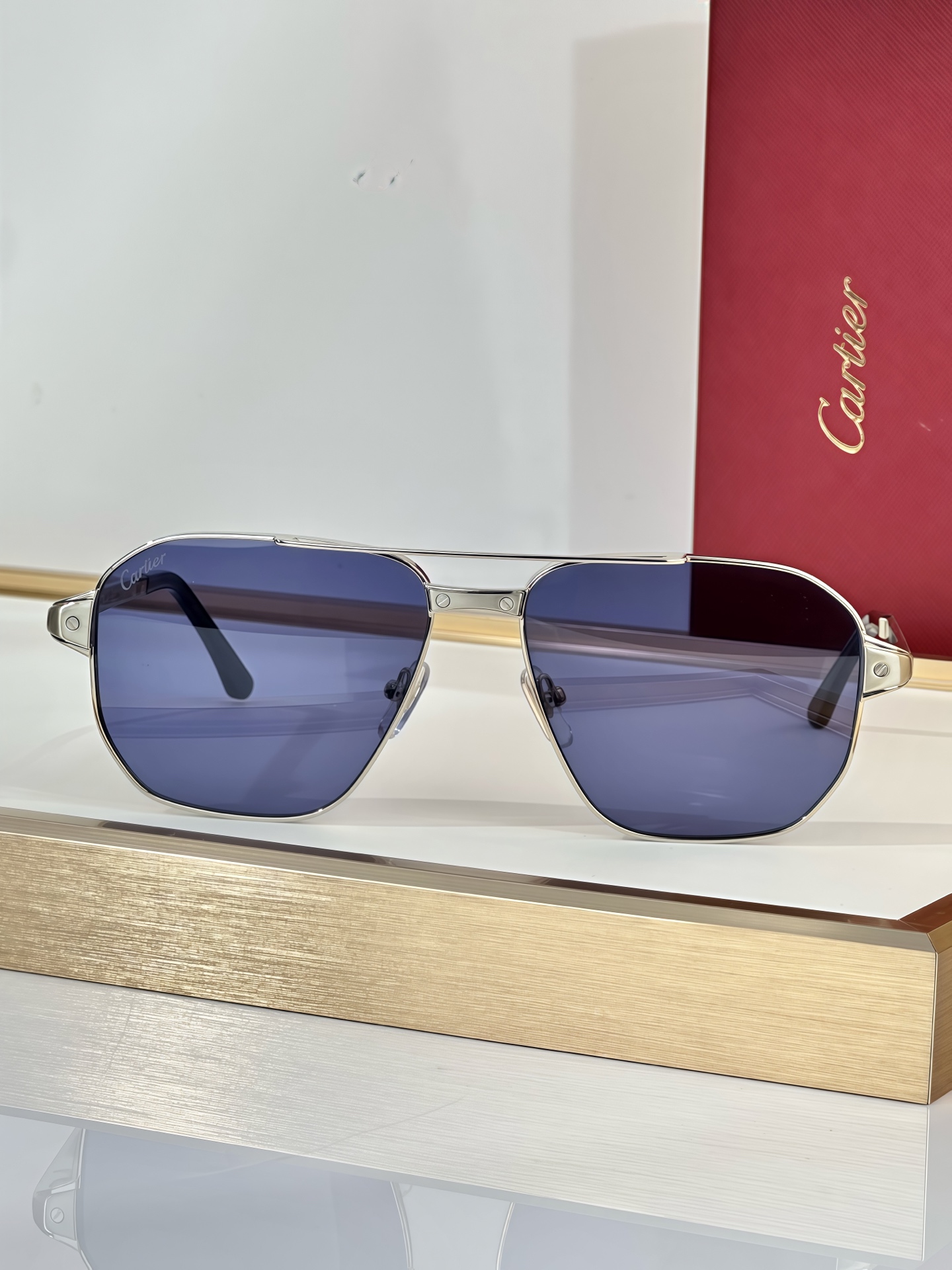 Cartier Santos de Cartier CT0424S Aviator Sunglasses - Size 59-15-145 6 i1750827435472 4804 0 4