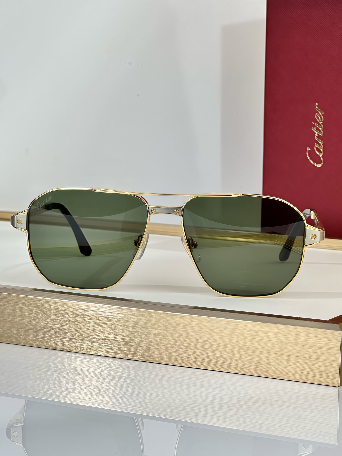 Cartier Santos de Cartier CT0424S Aviator Sunglasses - Size 59-15-145 3 i1750827436933 5561 0 1