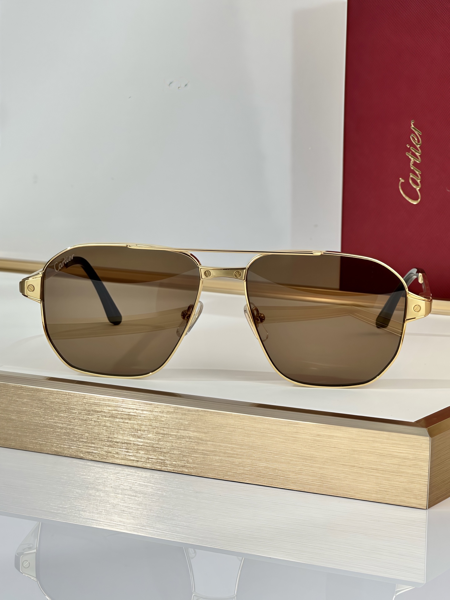 Cartier Santos de Cartier CT0424S Aviator Sunglasses - Size 59-15-145 7 i1750827436967 5355 0 5