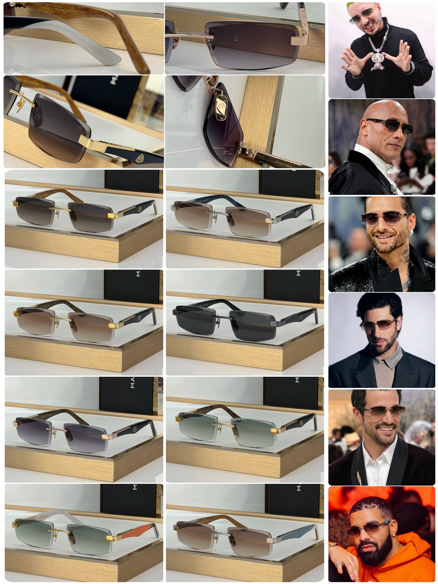 Unknown New MAYBACH Rimless Sunglasses