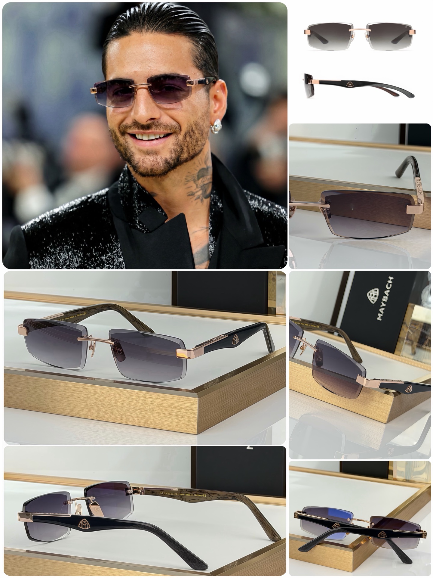 Unknown New MAYBACH Rimless Sunglasses