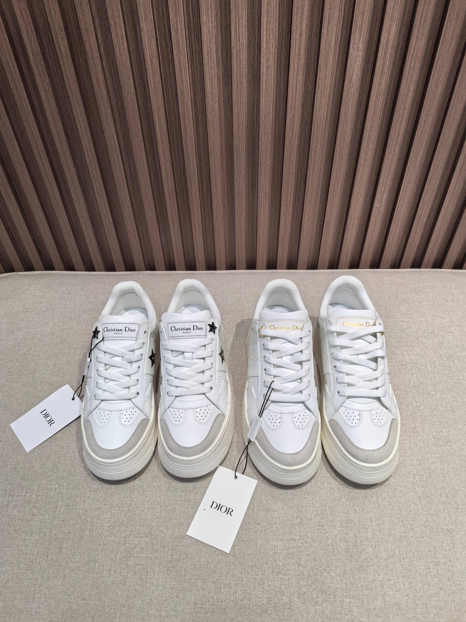 Dior Colección de zapatos blancos de suela gruesa con estrella de cinco puntas Dior Star