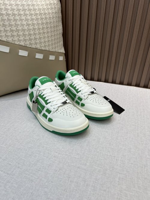 Amiri Bone Runner Sneakers in White and Green,Couple Style, All Size Available 1 Amiri Bone Runner Sneakers in White and Green,Couple Style, All Size Available