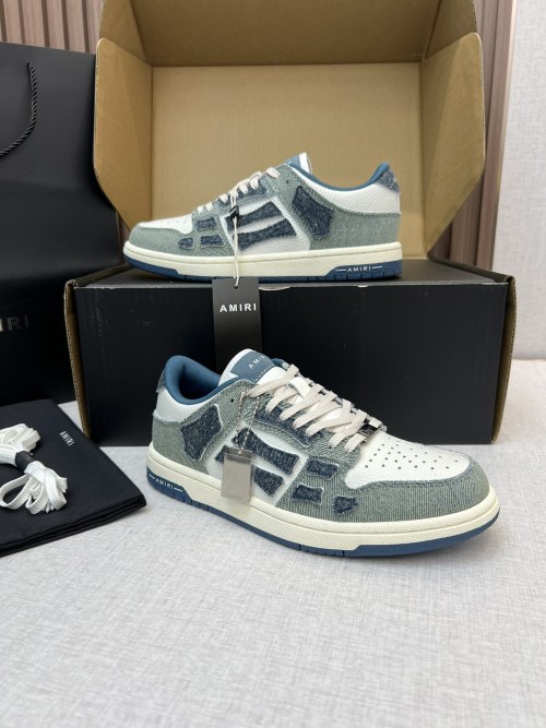 Amiri Bone Runner Denim Sneakers - Stylish Streetwear, Couple Edition 1 Amiri Bone Runner Denim Sneakers - Stylish Streetwear, Couple Edition