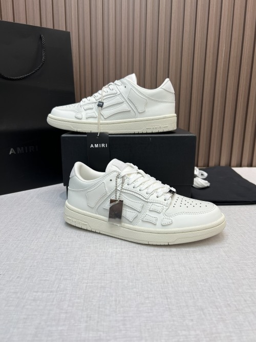Amiri Bone Runner Sneakers White Leather Low Top Lace-up Couple Shoes 1 Amiri Bone Runner Sneakers White Leather Low Top Lace-up Couple Shoes