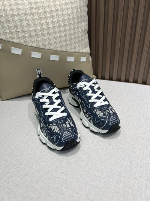 Dior Chrono Sneakers 2024 Women's Fall Collection, Blue Leather Trim 1 Dior Chrono Sneakers 2024 Women's Fall Collection, Blue Leather Trim