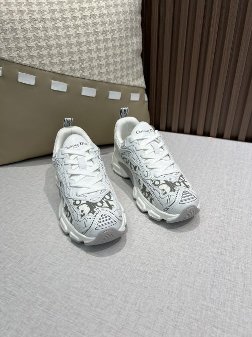 Dior Chrono Women's White & Black Mesh and Leather-Effect Sneakers 1 Dior Chrono Women's White & Black Mesh and Leather-Effect Sneakers