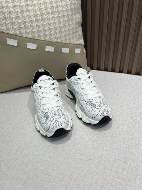 Dior Chrono Women's White Leather and Mesh Sneakers - Sporty Chic Style 1 Dior Chrono Women's White Leather and Mesh Sneakers - Sporty Chic Style