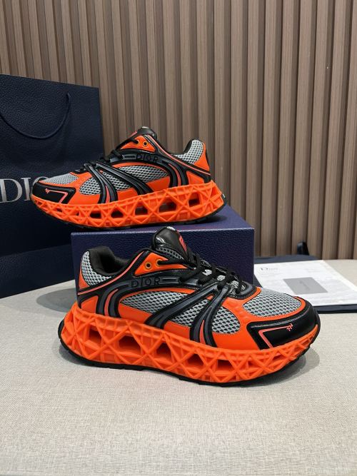 Dior B35 Men's Orange and Black High-End Quality Sneakers 1 Dior B35 Men's Orange and Black High-End Quality Sneakers