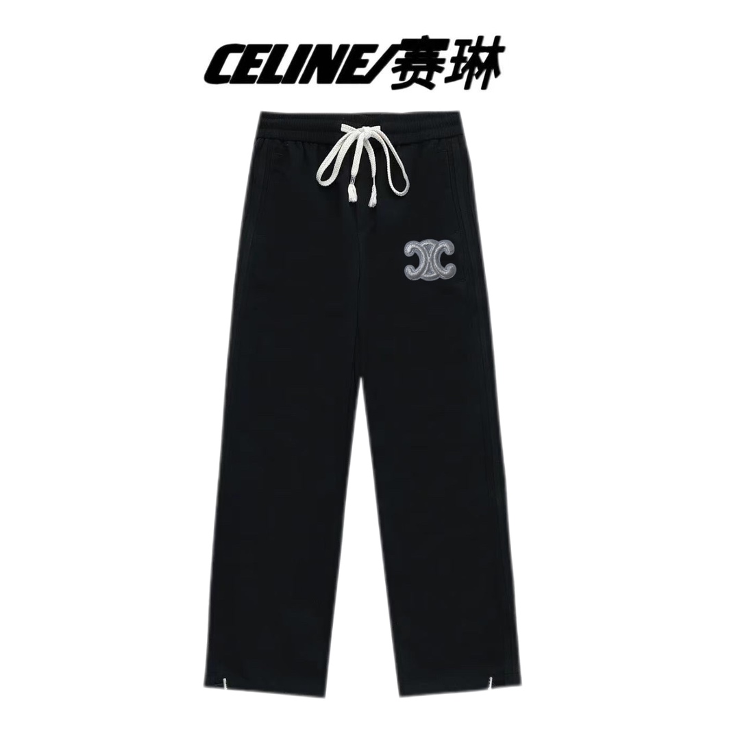 Celine nuevos pantalones deportivos casuales de pierna recta con cremallera de estilo urbano, no solo con la garantía d…