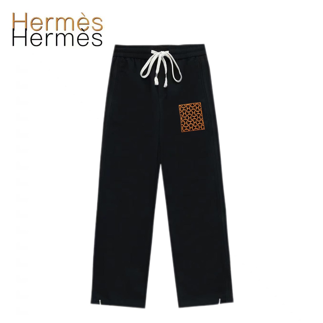 Pantalones deportivos casuales de pierna recta con cremallera de la nueva colección de Hermès, no solo tienen la garant…