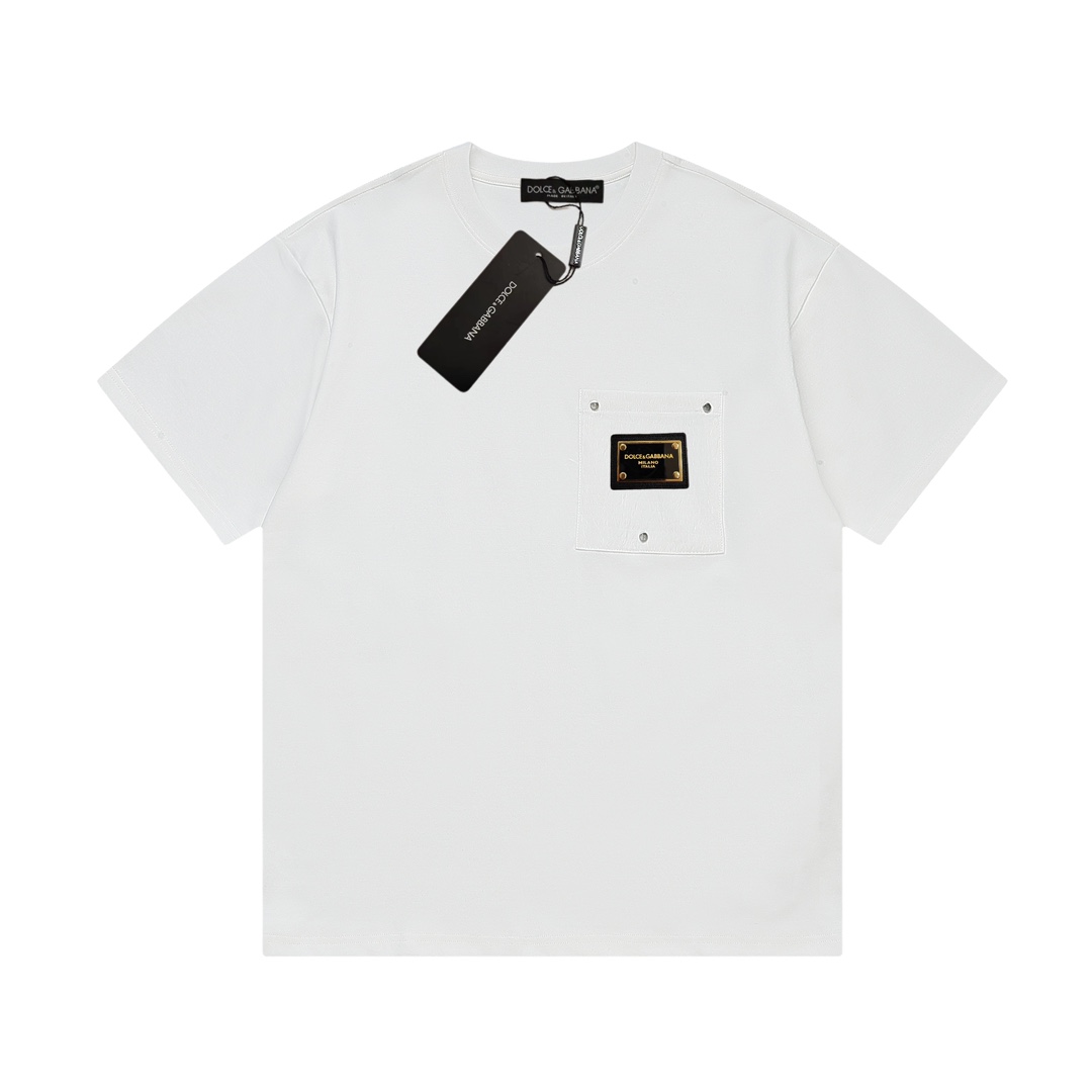 DG con tres etiquetas completas, versión de alta calidad, camiseta de cuello redondo de manga corta para hombre de prim…