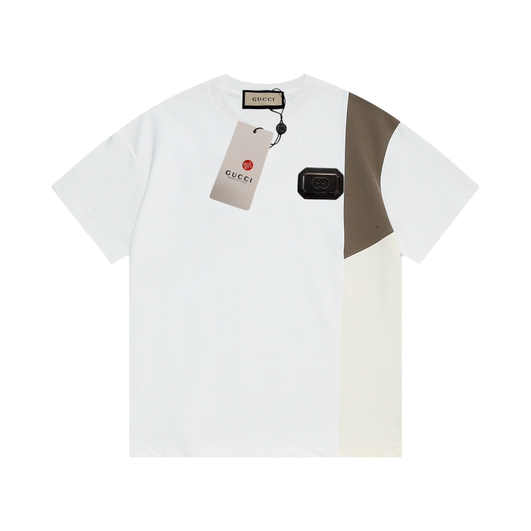 Gucci * corte holgado M-3XL, polo de manga corta de alta calidad con cuello redondo y textura waffle, con mangas de col…