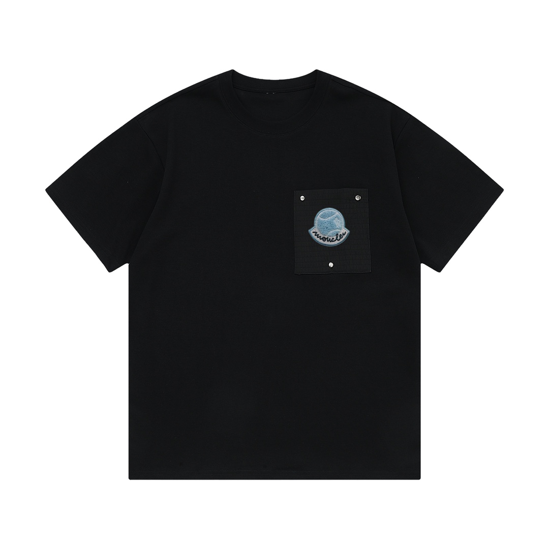 Montclair con tres etiquetas completas, versión alta, 24S primavera/verano para hombre, camiseta de cuello redondo de m…