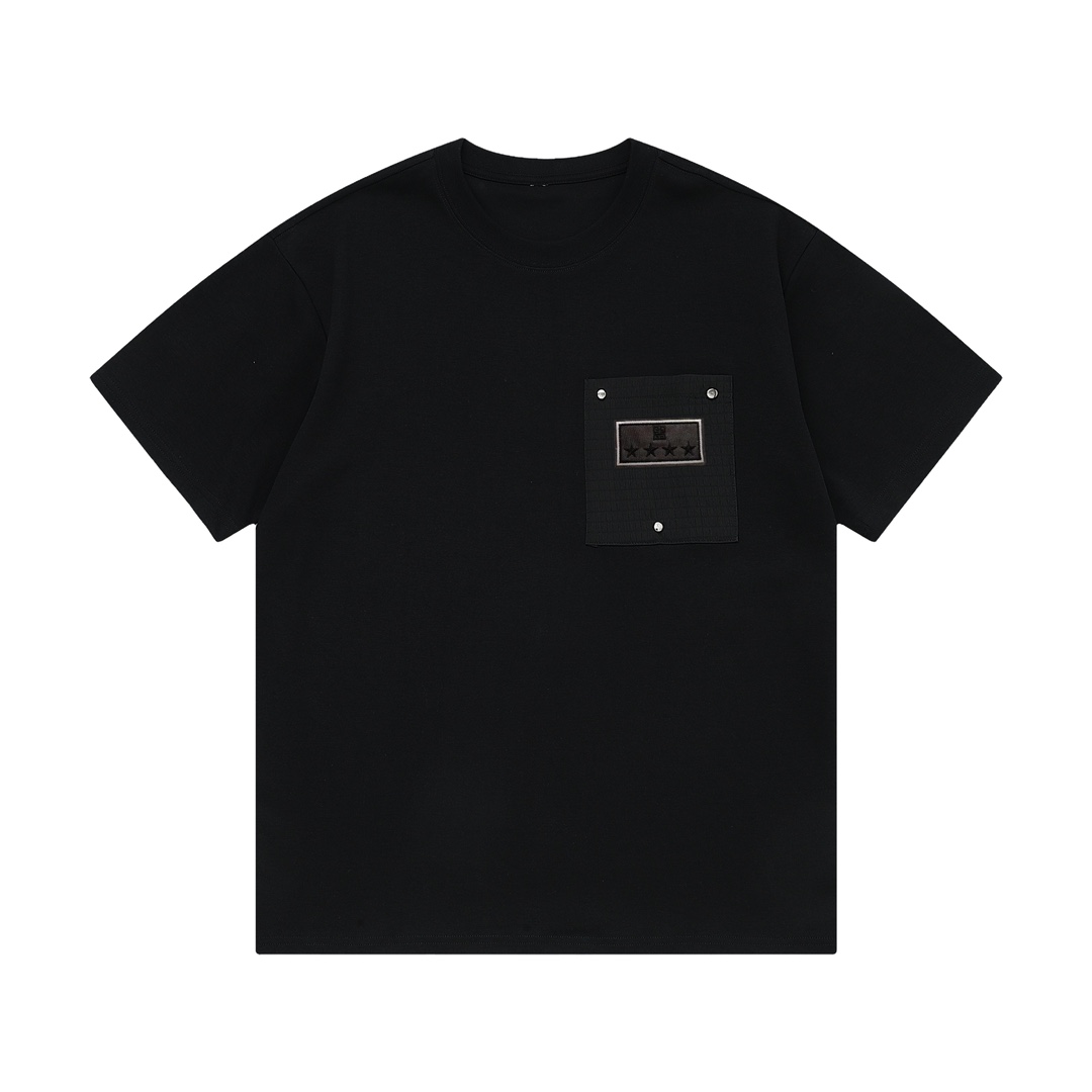 Camiseta de manga corta con cuello redondo para hombre de primavera y verano 24S de Givenchy, completa con tres estánda…