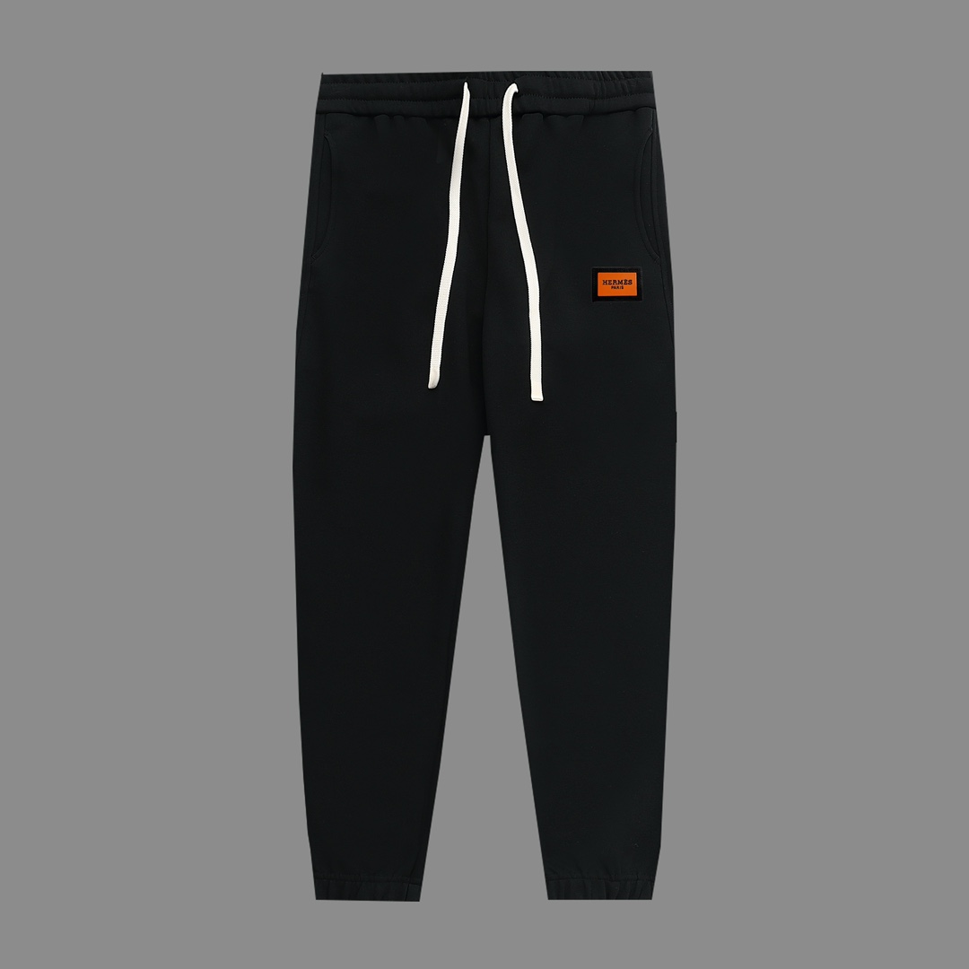 Hermès 2024 nuevo estilo de principios de otoño, pantalones deportivos de puño elástico con logo en todo el cuerpo, con…