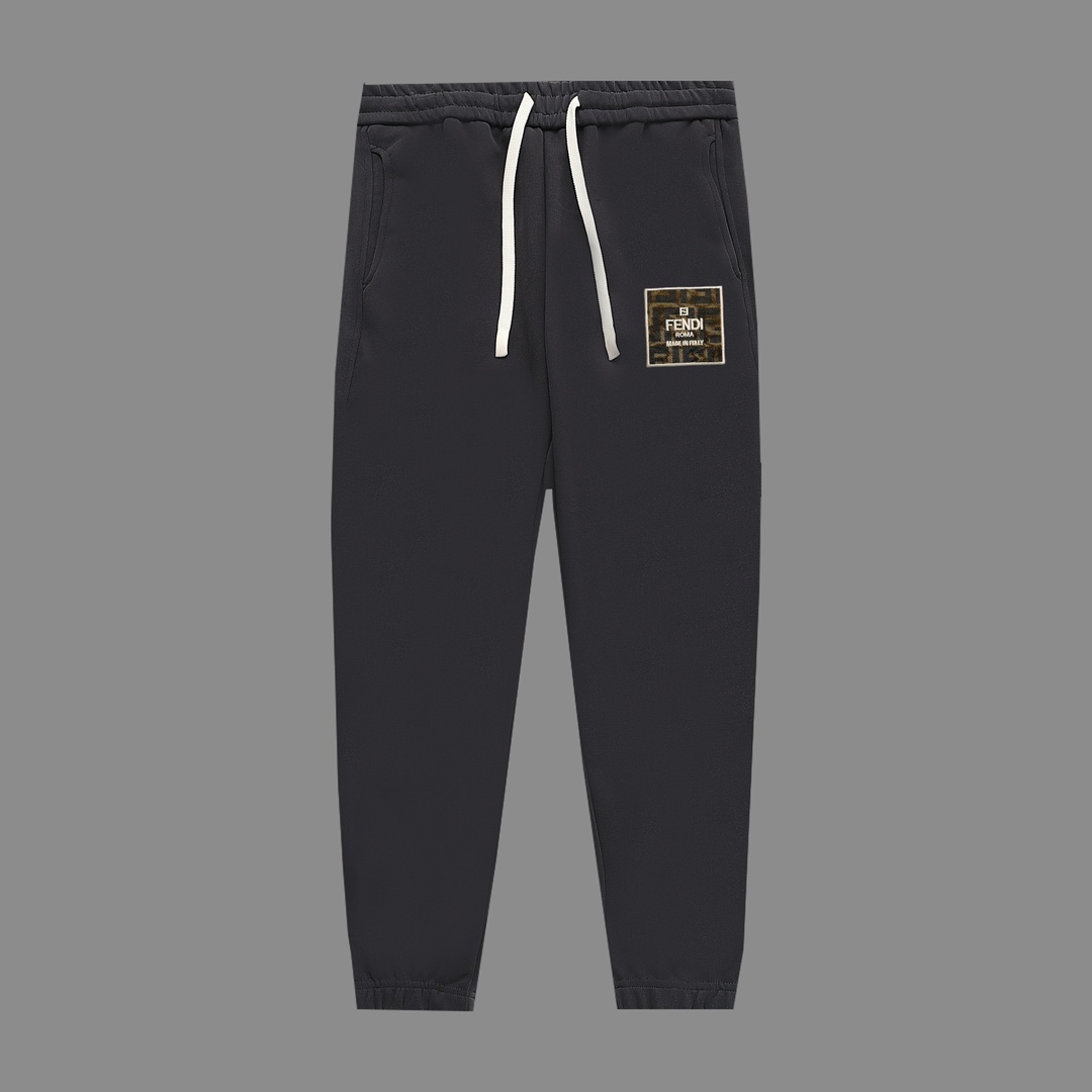 Pantalones deportivos de chándal con logo completo Fendi 2024 de principios de otoño/invierno, pierna ajustad…