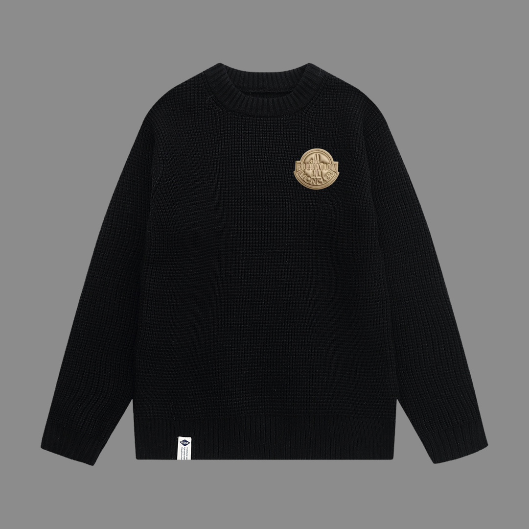 Moncler #suéter waffle nuevo de invierno 2024, clásico con etiqueta de piel, tejido de lana acrílica anti-pilling, muy …