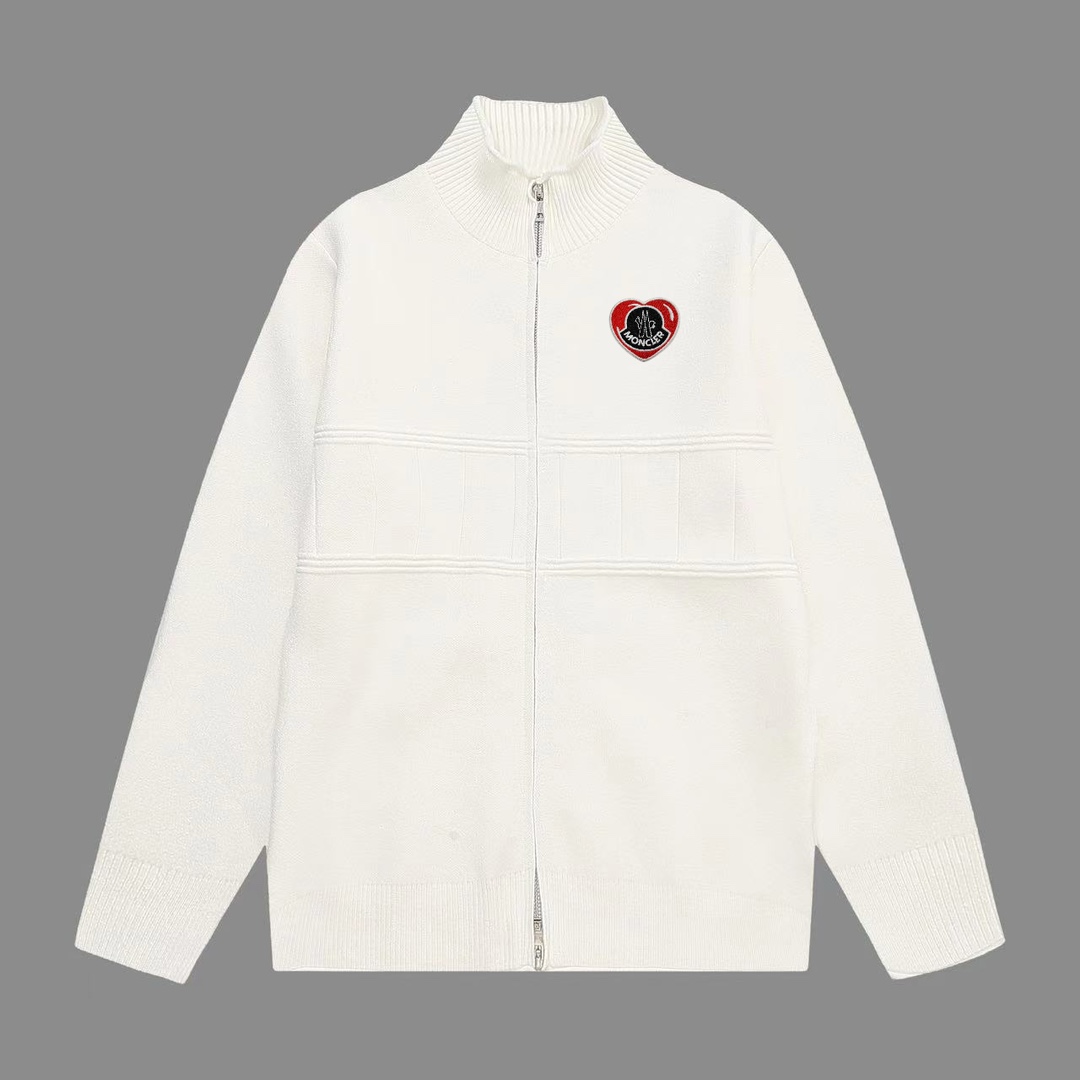 Moncler (con tres etiquetas) chaqueta de punto con cremallera nueva de otoño/invierno. Técnica: tejido clásico de punto…