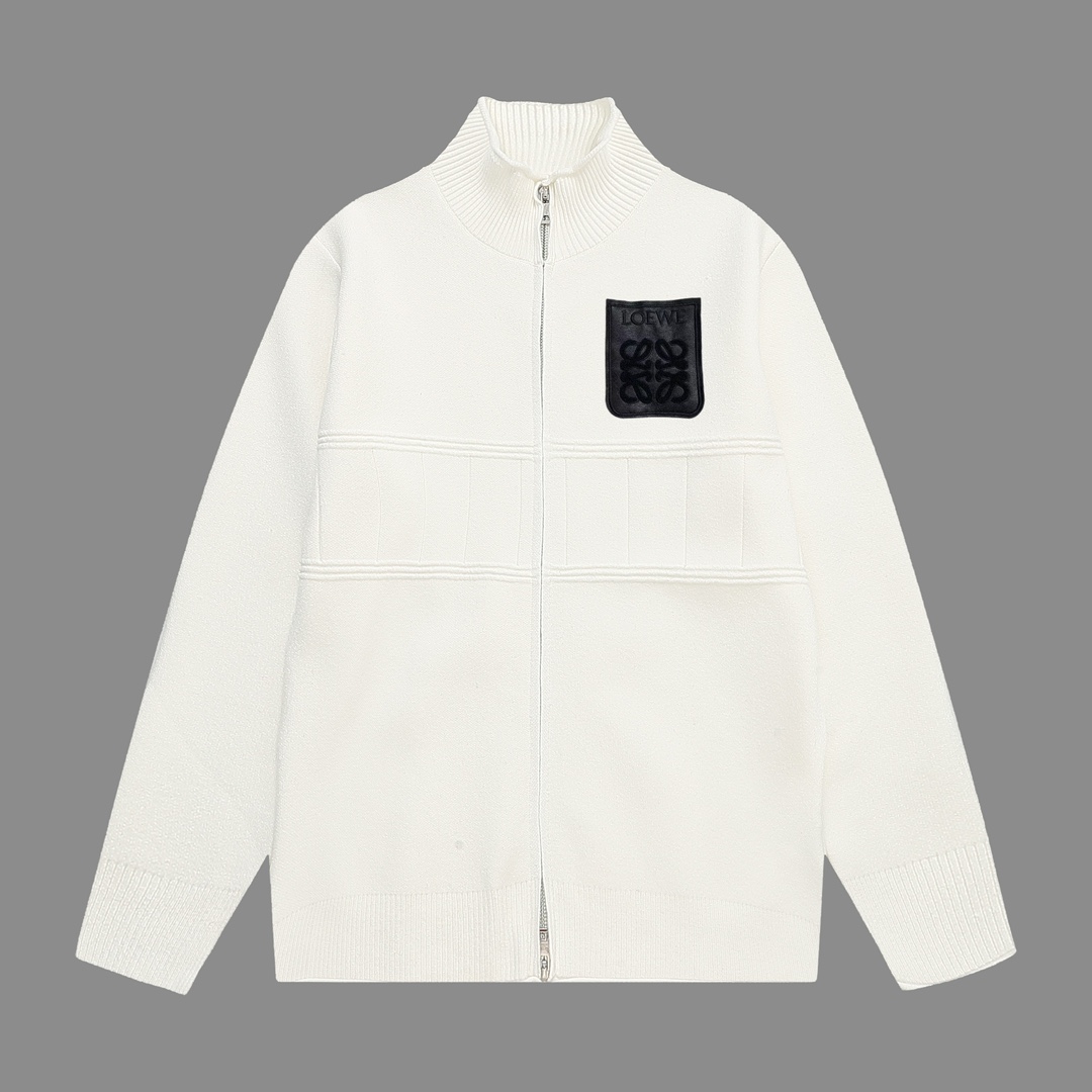 🅿️160 Loewe (con tres etiquetas) nueva chaqueta de punto con cremallera de otoño/invierno. Artesanía de alta gama: tej…