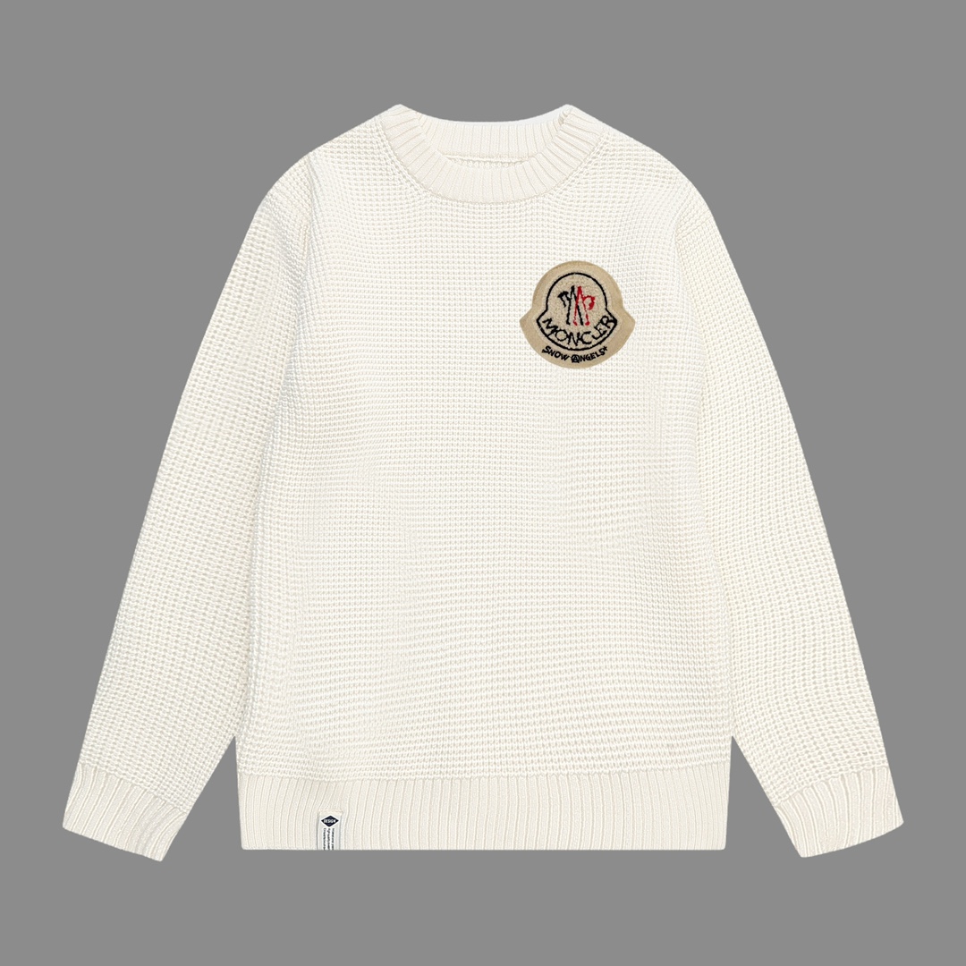 Moncler # suéter waffle, nuevo modelo de otoño e invierno, clásico suéter de canalé grande, tejido de lana acrílica ant…