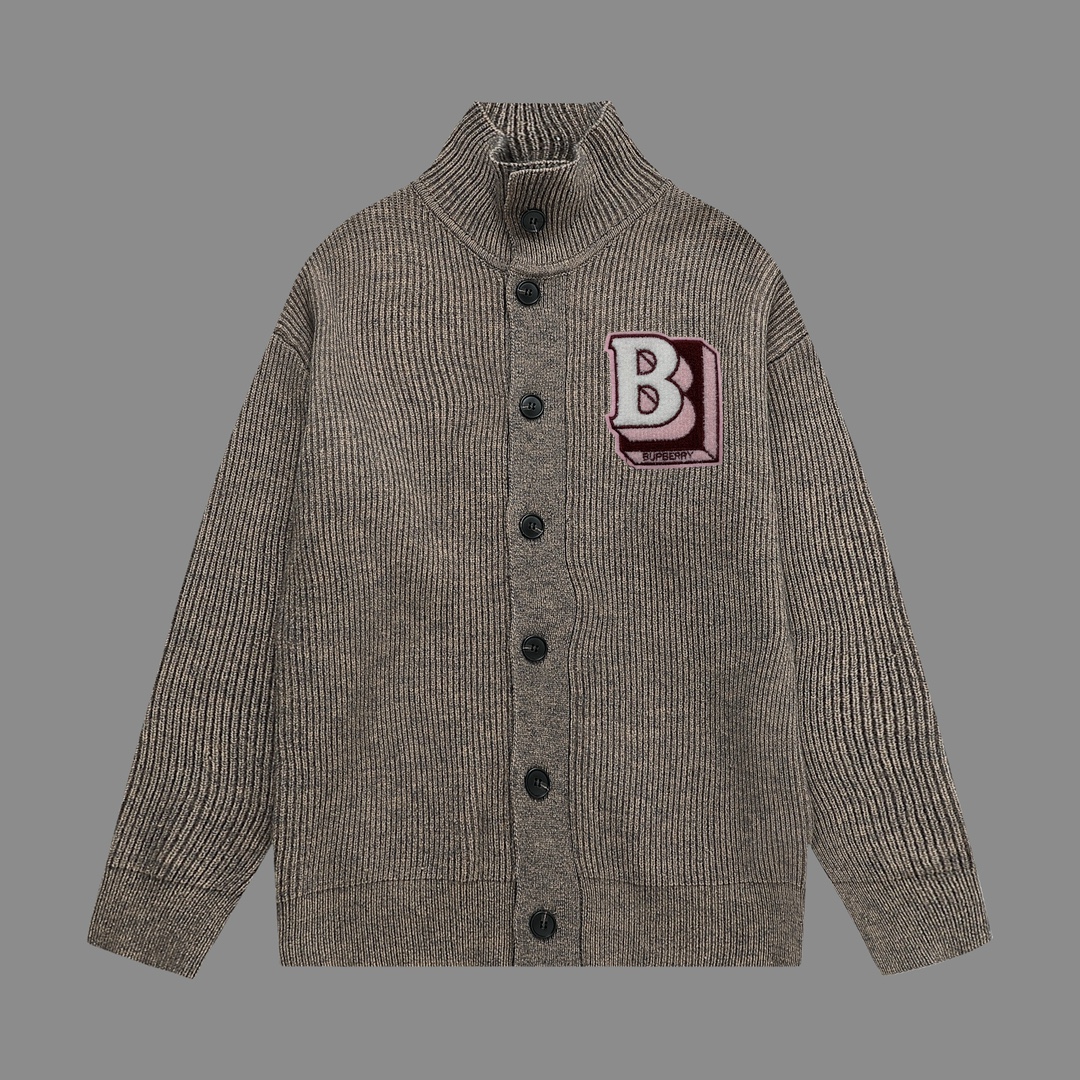 Burberry # Abrigo de lana de punto grueso original, nuevo modelo de otoño-invierno, hilo de lana acrílico anti-pilling,…