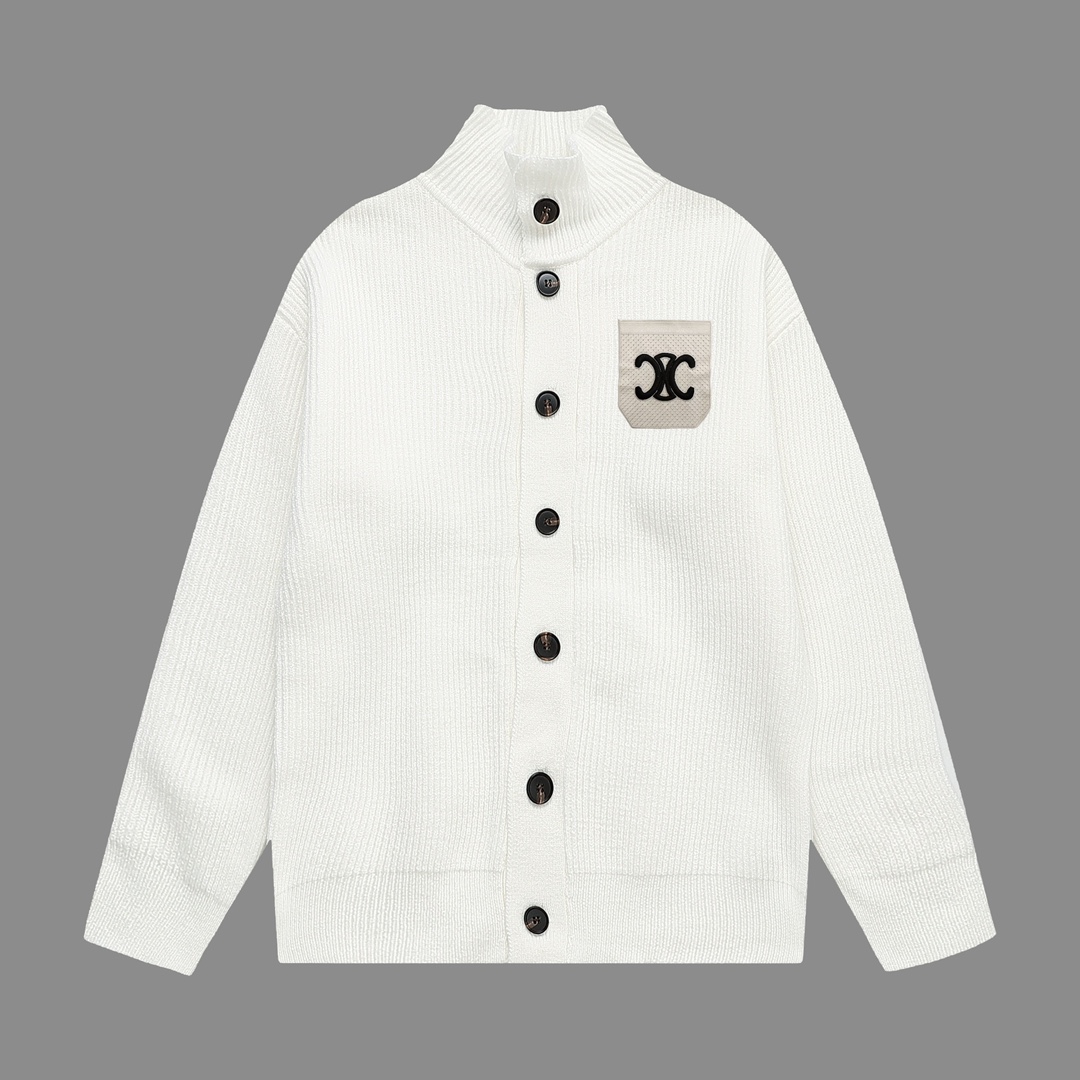 CHLlN Celine # cárdigan de lana gruesa de punto original. Nuevo para otoño-invierno. Tejido de lana acrílica anti-pilli…